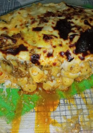 صورة لوصفة غراتان بالكفتة وصلصة بشاميل لذيذة 😋👍