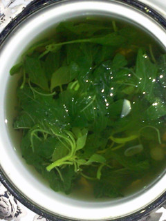 A picture of Indonesian Spinach Clear Soup.