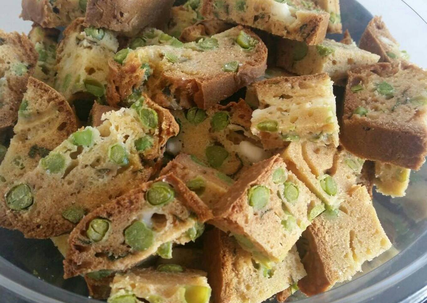 Cake petits pois / chèvre et menthe