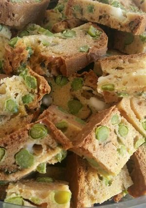 Une photo de Cake petits pois / chèvre et menthe
