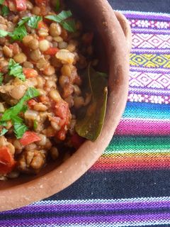 Una foto de Guiso de lentejas saludable y rico
