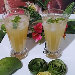 A picture of Keri Ka Sharbat (Raw Mango Drink).