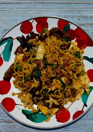 Foto resep Indomie ala Burjo topping Jamur Kuping