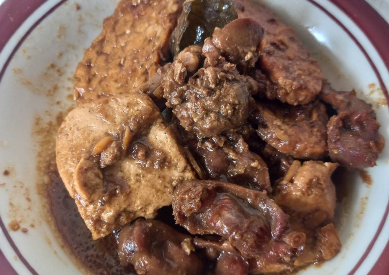 Semur ati ampela tahu tempe
