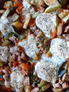 Una foto de Solomillo de cerdo con verduras