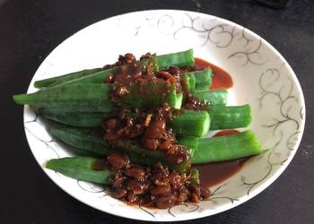 Ready to Serve Okra With Honey XO Soy Bean Paste Tau Chew Sauce Savory Delicious