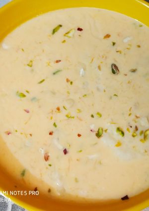 A picture of Mango Rasmalai.
