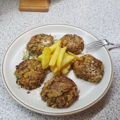 A picture of Spiced Chickpea Fritters (vegan).