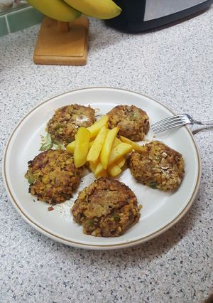 A picture of Spiced Chickpea Fritters (vegan).