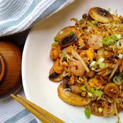Beanspouts With Shrimp, Egg & Mushrooms A picture of Beanspouts With Shrimp, Egg & Mushrooms.