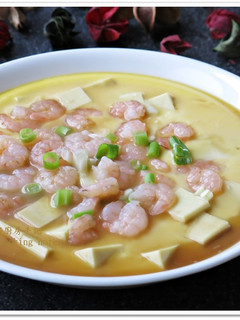[蝦仁豆腐蒸蛋]簡易快速家常菜 的食譜成品照片