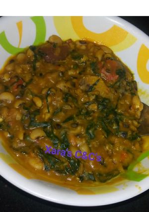 A picture of Beans and plantain porage.