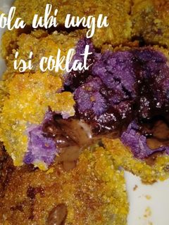 Foto resep Bola ubi ungu isi coklat