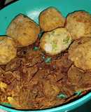Karfiol fasírt édesburgonya chipsel