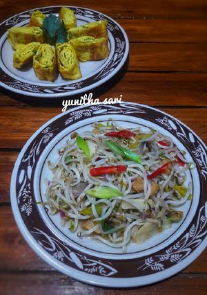Foto resep Cah Toge Ikan Asin & Telur Dadar Gulung *Modal 15ribu*