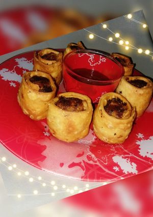 A picture of Strips Roll samosa            iftar special.