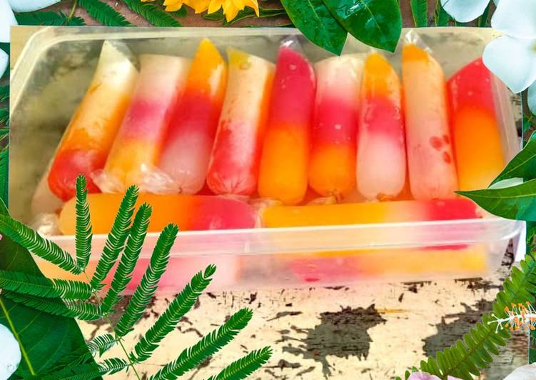 Bagaimana Membuat Es Mambo Rainbow Nutrisari yang Bisa Manjain Lidah