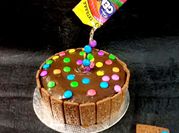 A picture of chocolate gems cake