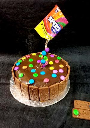 A picture of Biscuit chocolate gems cake.