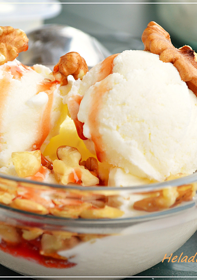 Una foto de Helado de yogur griego