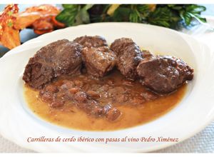 Foto principal de Carrilleras de cerdo ibérico con pasas al vino Pedro Ximénez. ( Thermomix )