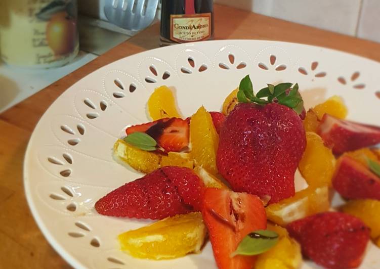 Macedonia di arance e fragole al balsamico di marsala ♡