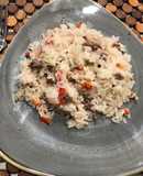 Arroz con cebolla y carne
