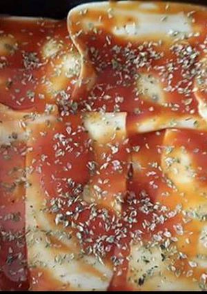 Una foto de Falsa pizza con lomo de cerdo