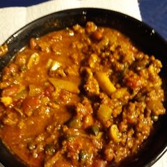 A picture of Red Bean and Ground Beef Stew.
