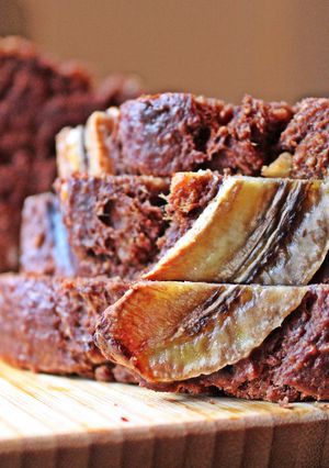 Una foto de Bizcocho de plátano y cacao (Banana bread)