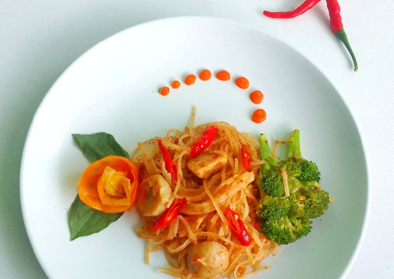 Soun Goreng Brokoli Pedes Tanpa kecap