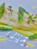 Filetto di spigola con crema di asparagi