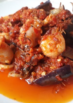 Foto resep Balado udang cumi terong ungu ala mimi Shidqya