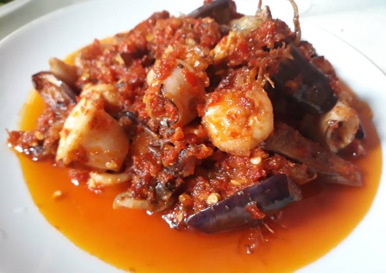 Resep Balado udang cumi terong ungu ala mimi Shidqya yang Menggugah Selera