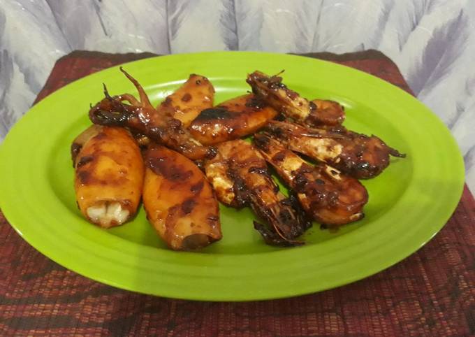 Cumi Udang bakar madu ala MomFadhil