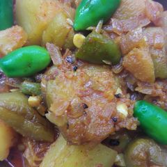 Pointed gourd and potatoes curry A picture of Pointed gourd and potatoes curry.