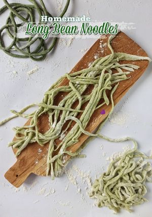 Foto resep 369. Homemade Long Bean Noodles (Eggless & Giling Manual)