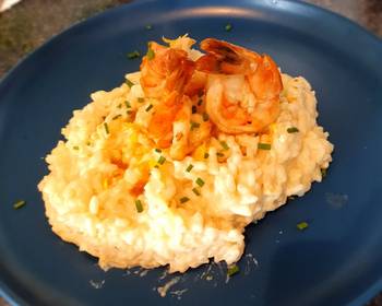 Easy Recipe Risotto with mascarpone lemon and king prawns Savory Delicious