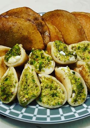 صورة لوصفة قطايف بجوز وقشطة
