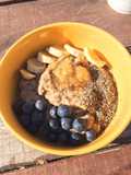 Avena cocida con chía y huevo