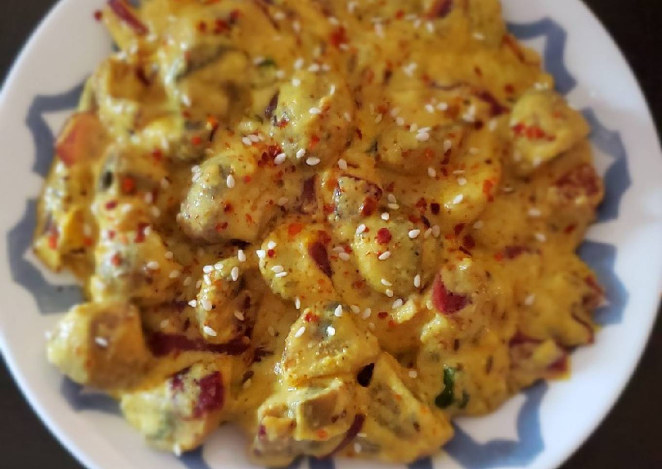 Creamy curd mushrooms