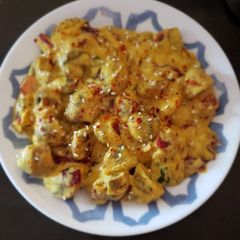 A picture of Creamy curd mushrooms.