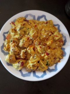 A picture of Creamy curd mushrooms.