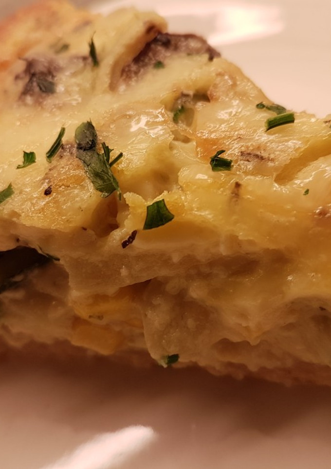 Una foto de Quiche de Calabacín y Maíz