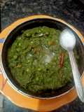 सरसों का साग मटर के साथ (sarson ka saag matar ke sath recipe in Hindi)