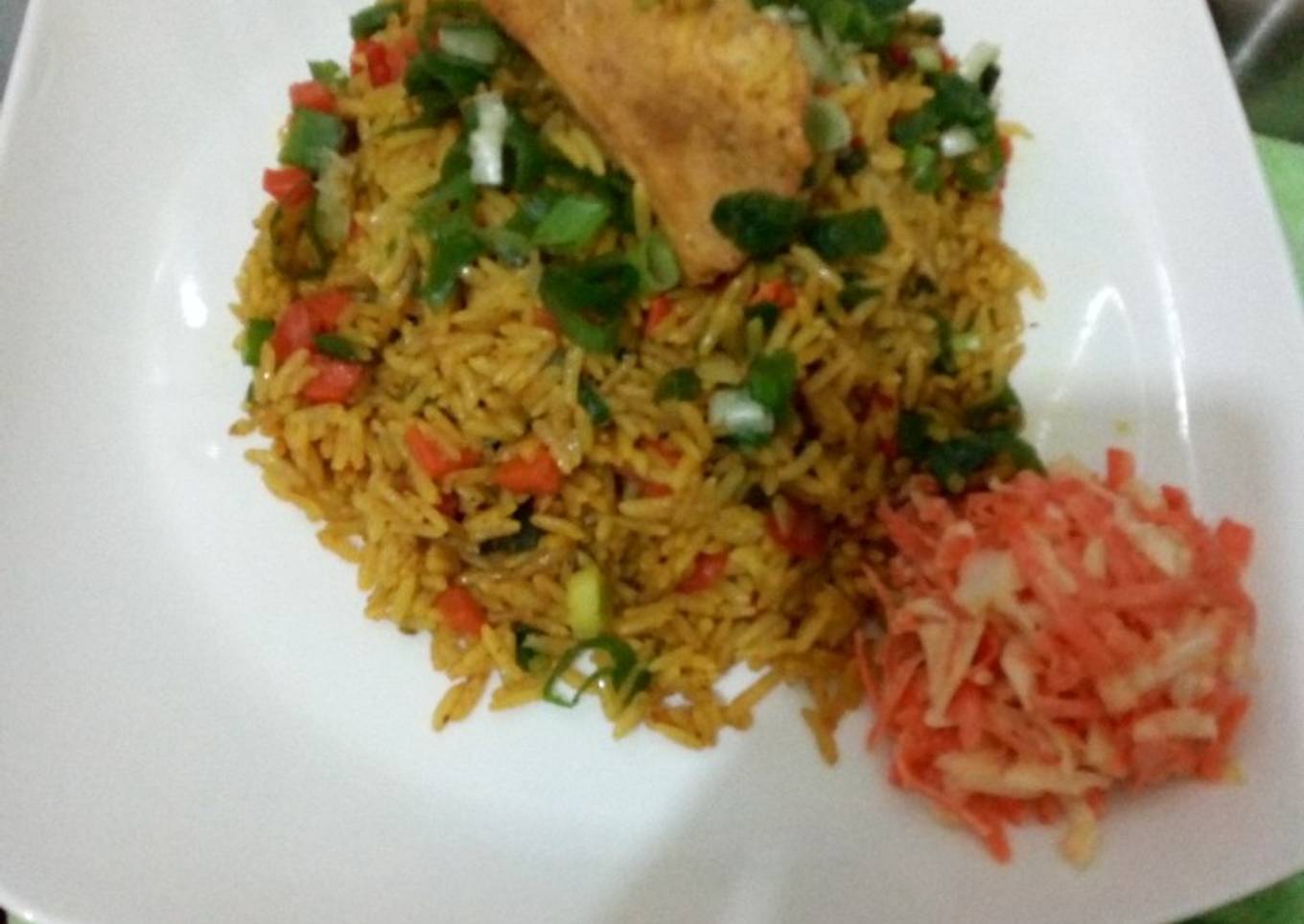 Fried rice with side coleslaw