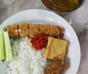 Resep mudah Nasi Pecel Lele Vegan (Lehu - Lele Tahu) Mantul Banget