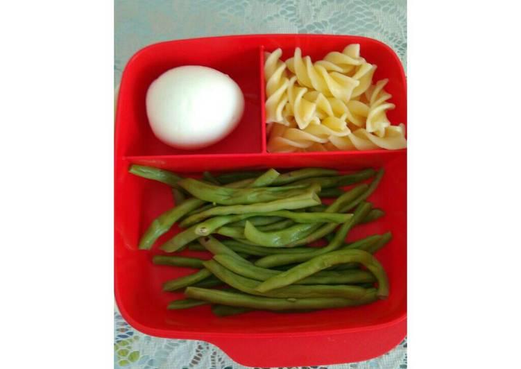 Diet ala desi (buncis, fussili, telor)