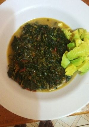 A picture of Mchicha and spinach # 4weeks challenge #charity recipe#.