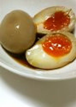 A picture of Soft-Boiled Marinated Eggs.
